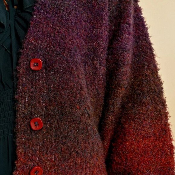 Red/purple Oversized Cardigan - Picture 9 of 9